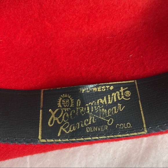 Tru-West Rockmount Ranch Wear Western Cowboy Cowgirl Hat Red Wool USA Size L - Picture 7 of 9